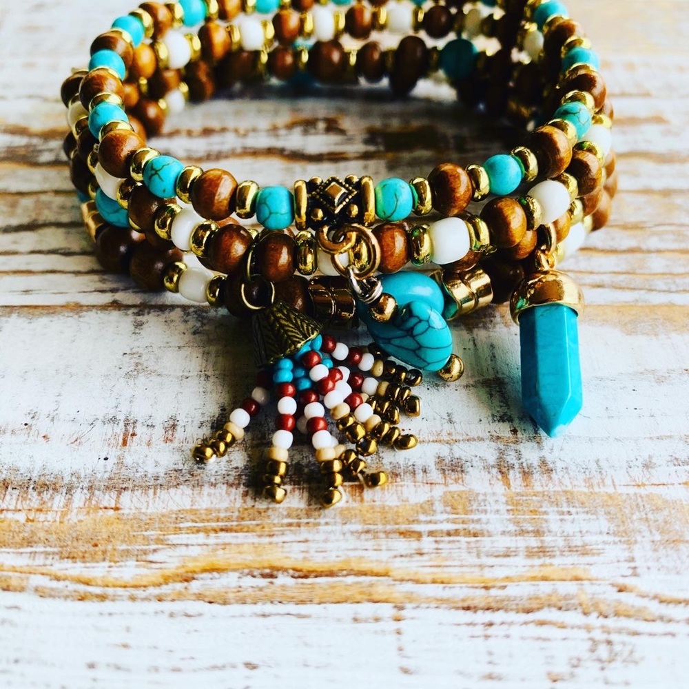Boho Bracelet Stack - 4 piece handmade